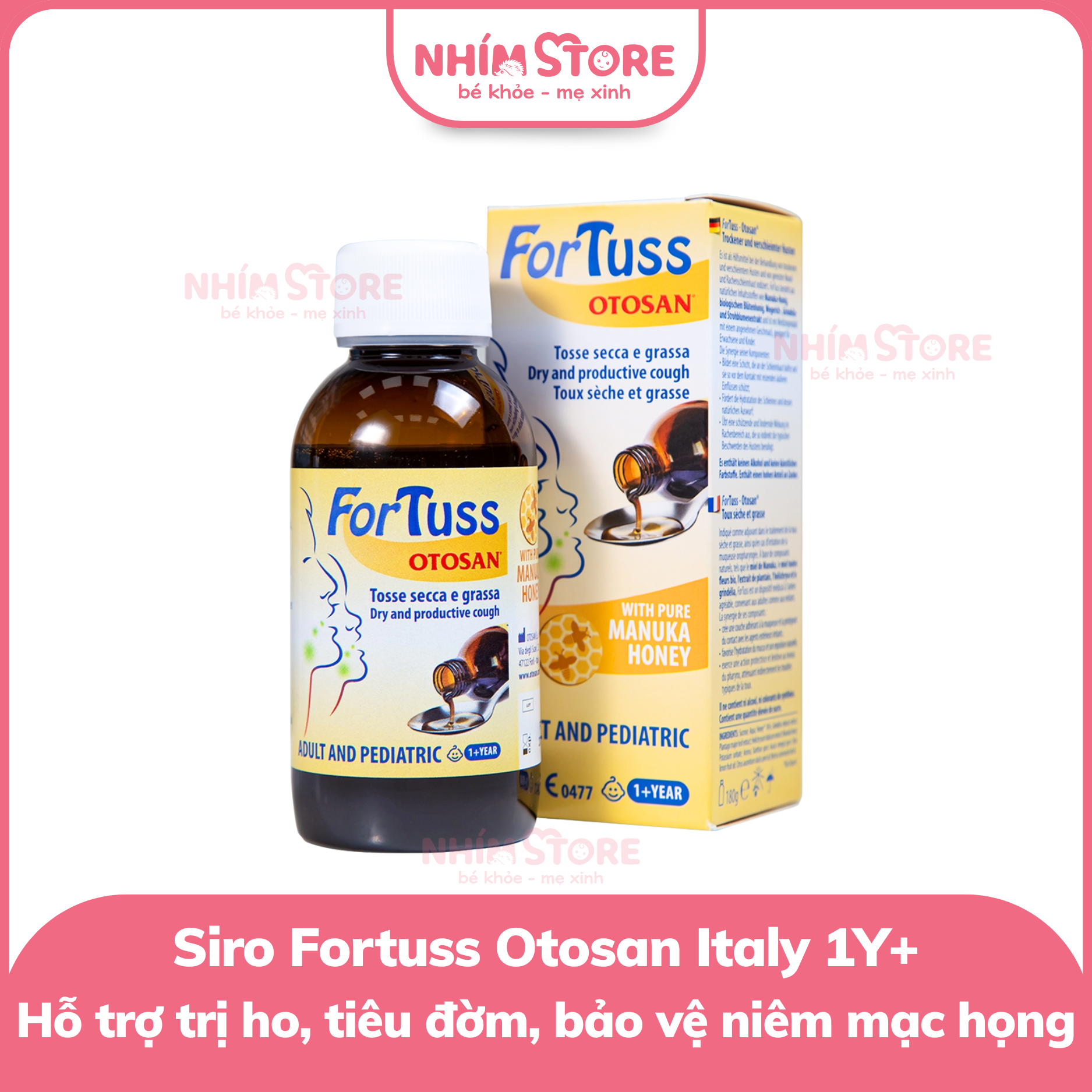 Siro trị ho, tiêu đờm Fortuss Otosan Italy 1y+