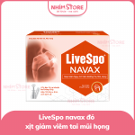 LiveSpo navax đỏ xịt giảm viêm tai mũi họng hộp 10 ống + 1 bình xịt