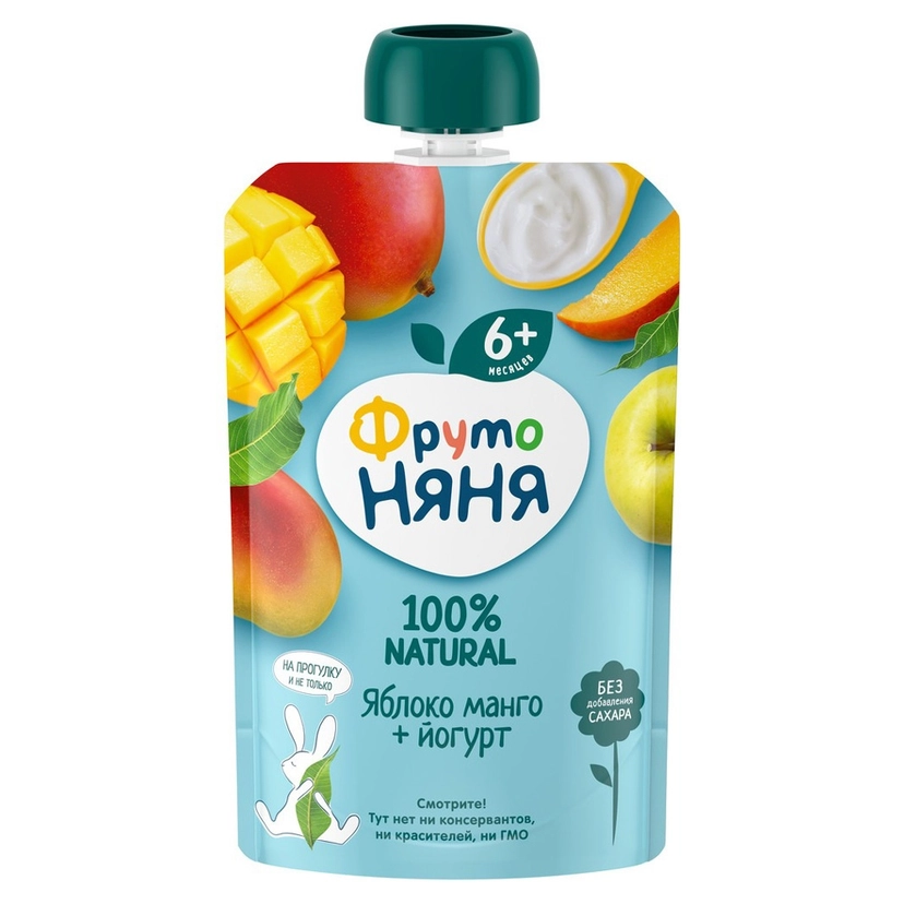 Trái cây nghiền, táo, xoài, sữa chua nghiền Fruto 90g