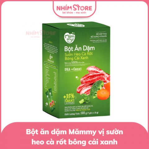 Bột ăn dặm Mămmy vị sườn heo cà rốt bông cải xanh 6m+