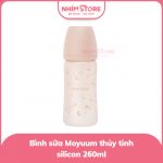 Bình Moyuum thủy tinh bọc silicone họa tiết twinkle 240ml