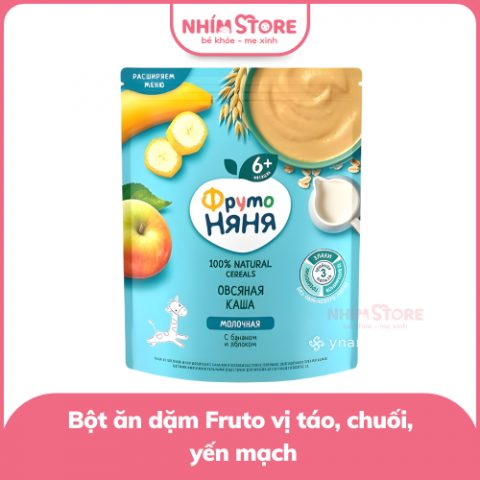 Bột yến mạch, sữa, chuối, táo, Fruto 200g (6m+)