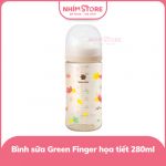 Bình Sữa Bebe Grow Green Finger 280ml PPSU – Kèm núm size M