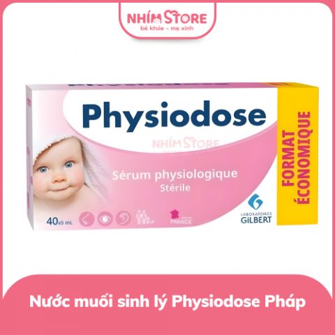 Nước muối sinh lý Physiodose Pháp màu hồng 40 ống