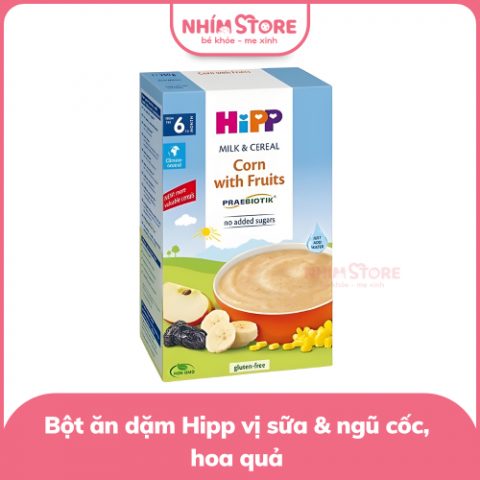 Bột ăn dặm Hipp vị sữa & ngũ cốc, hoa quả