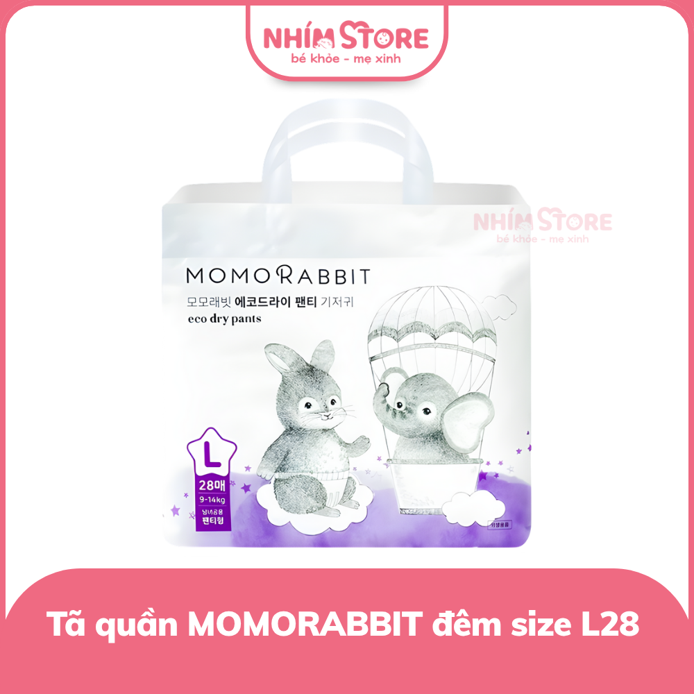 Tã quần Momo Rabbit đêm size L28