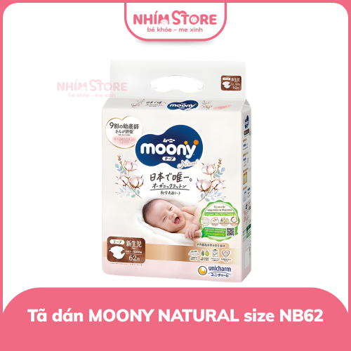 Tã dán Moony Nature size NB62