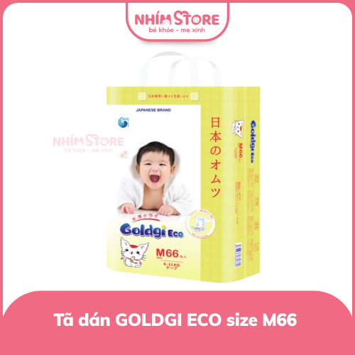 Tã dán GOLDGI ECO size M66 miếng