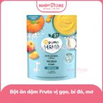 Bột ăn dặm Fruto gạo sữa, bí đỏ, mơ 200g (5m+)