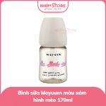 Bình sữa Moyuum hoạt tiết mèo 170ml xám