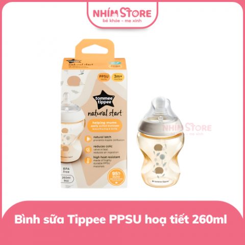 Bình sữa Tommee Tippee PPSU hoạ tiết 260ml