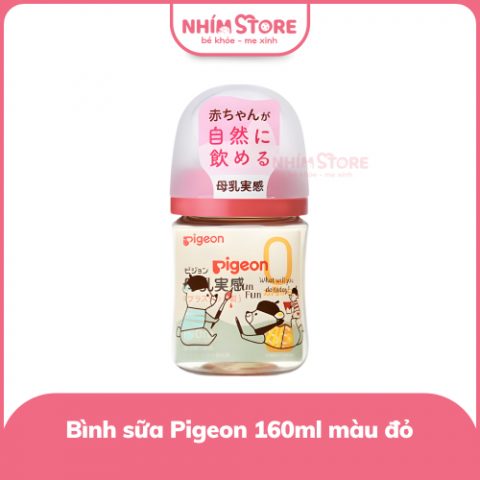 Bình sữa Pigeon PPSU 160ml màu đỏ