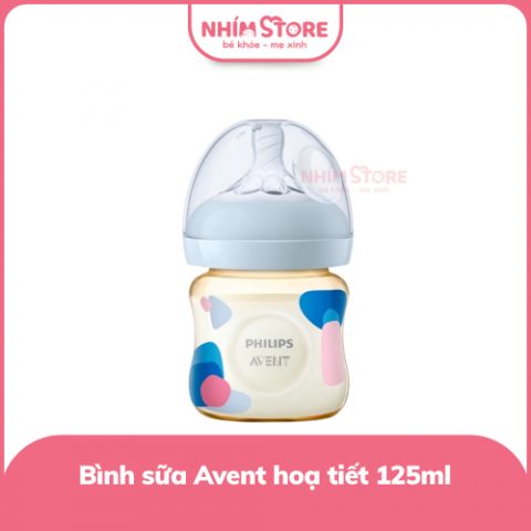 Bình sữa mô phỏng tự nhiên Avent PPSU 125ml họa tiết
