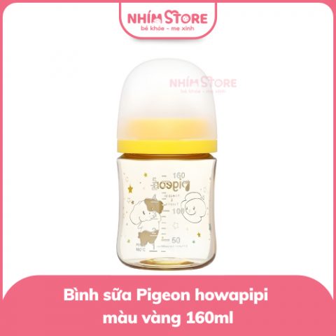 Bình sữa Pigeon PPSU Howapipi màu vàng 160ml