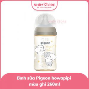 Bình sữa Pigeon PPSU Howapipi màu ghi 240ml
