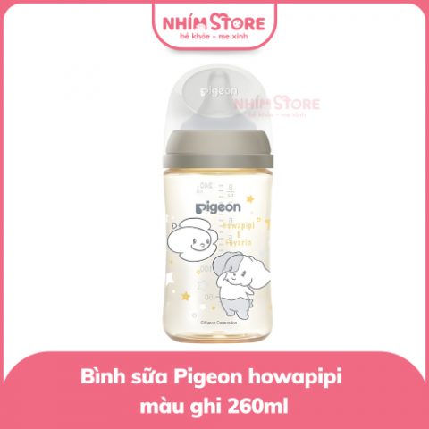 Bình sữa Pigeon PPSU Howapipi màu ghi 240ml