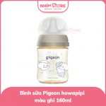 Bình sữa Pigeon PPSU Howapipi màu ghi 160ml