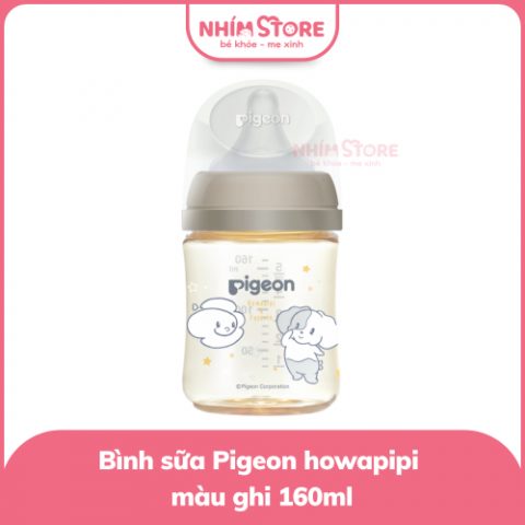 Bình sữa Pigeon PPSU Howapipi màu ghi 160ml