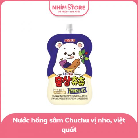 Nước hồng sâm Chuchu vị nho, việt quất 12m+
