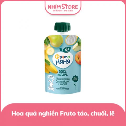 Hoa quả nghiền Fruto Nga vị chuối lê kem