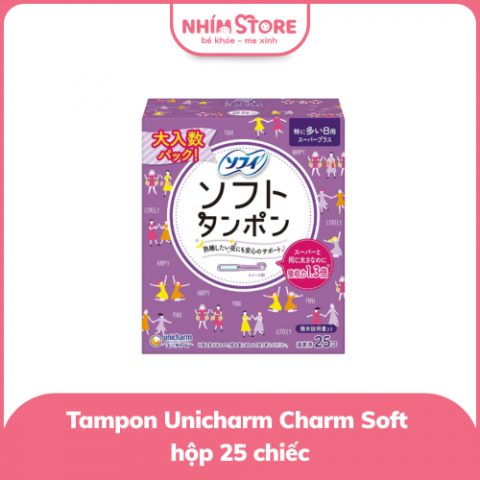 Tampon Unicharm Charm Soft hộp 25 chiếc