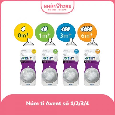 Núm ty Avent Natural 1/2/3/4/5 (2 cái/ hộp)