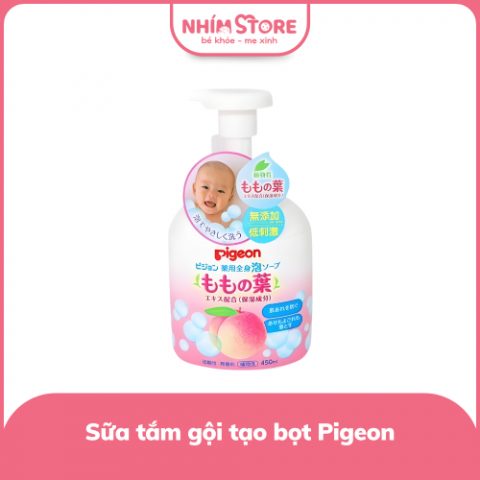 Sữa tắm gội tạo bọt Pigeon chiết xuất lá đào 450ml
