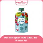 Hoa quả nghiền Fruto vị táo, mâm xôi, dâu