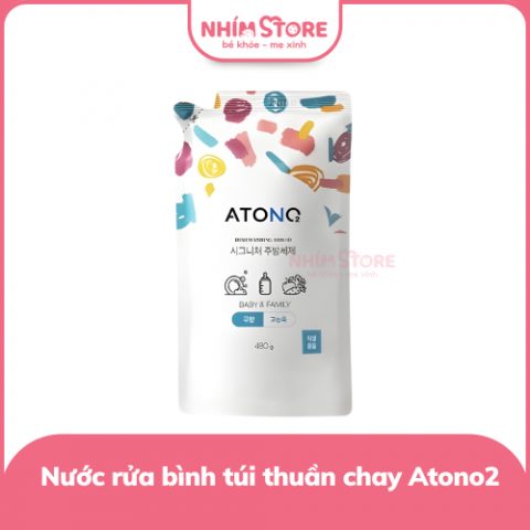 Nước rửa bình sữa, chén bát Atono2 480g dạng túi