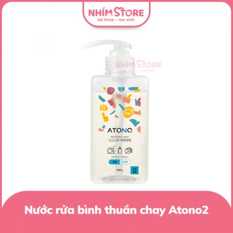 Nước rửa bình sữa, chén bát Atono2 480g dạng chai